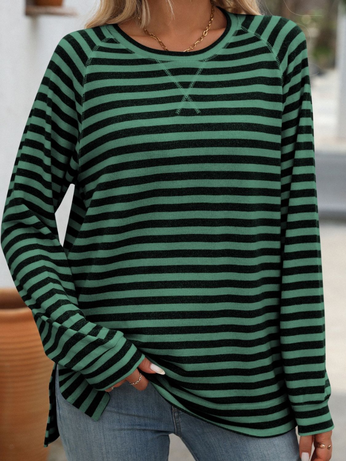 Women’s Classic Striped Long Sleeve Tee – Everyday Comfort with a Timeless Look - Fashlot
