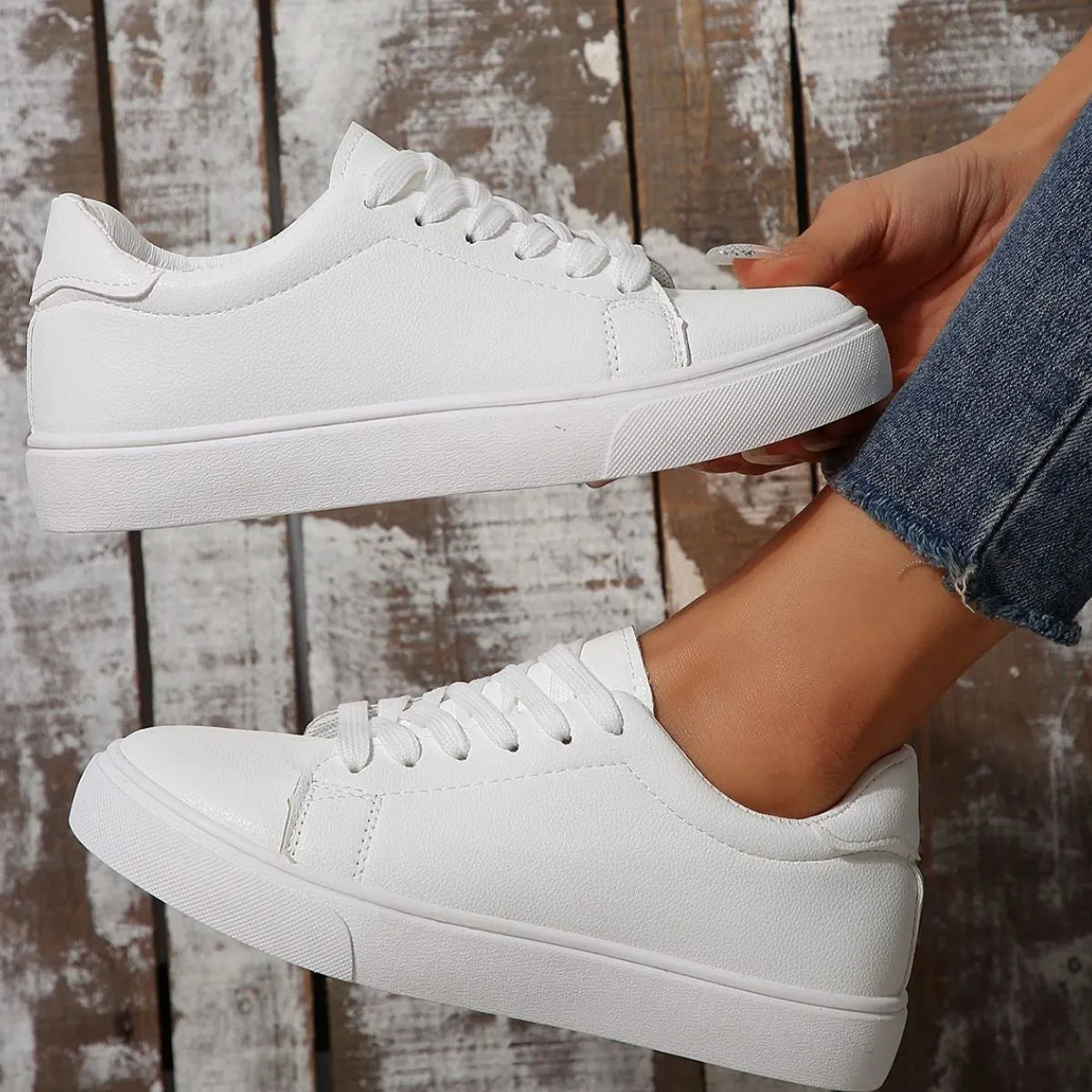 Women’s Round Toe Platform Sneakers – Elevated Comfort, Everyday Style, Easy to Wear - Fashlot