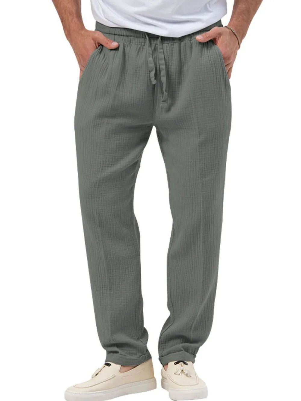 Men’s Plus Size Drawstring Waist Pants – Easy Fit, Stylish Texture, Everyday Comfort - Fashlot