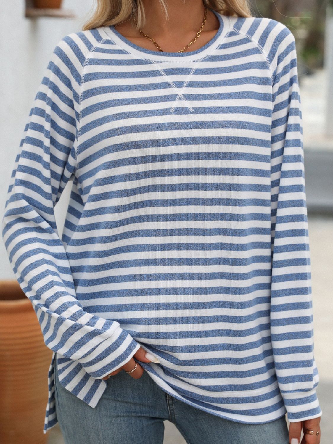 Women’s Classic Striped Long Sleeve Tee – Everyday Comfort with a Timeless Look - Fashlot