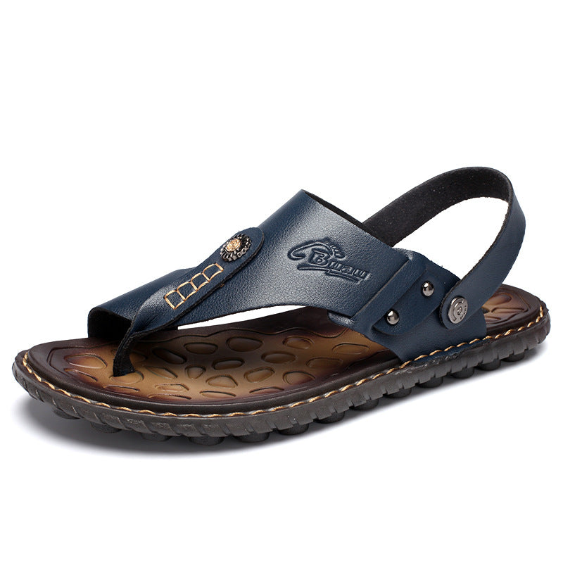 Comfy Men's Leather Open Toe Sandals - Travel-Ready, Lightweight, All-Day Comfort - Fashlot