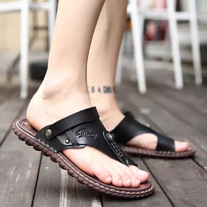 Comfy Men's Leather Open Toe Sandals - Travel-Ready, Lightweight, All-Day Comfort - Fashlot