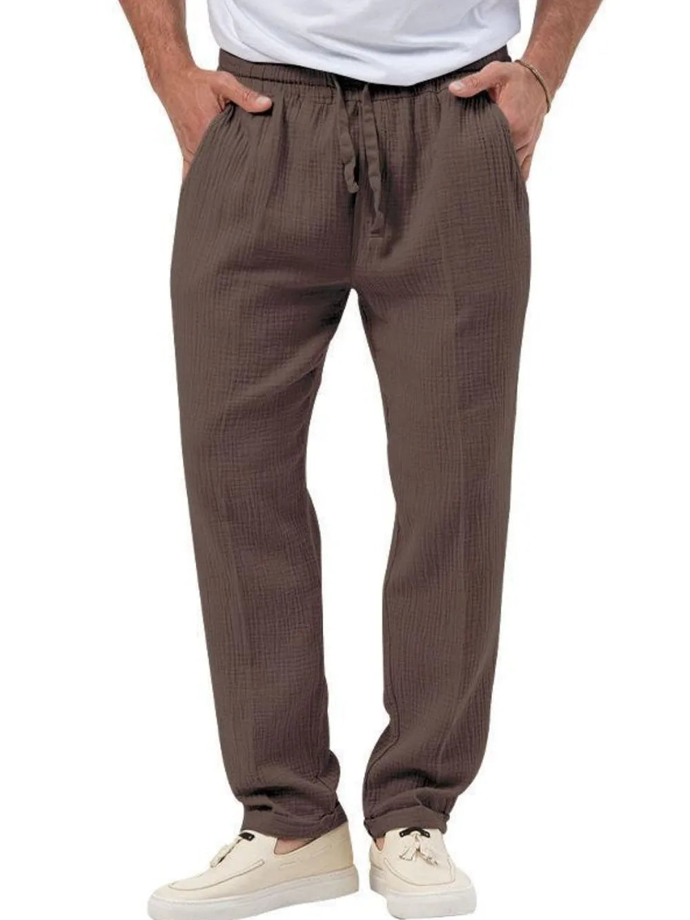 Men’s Plus Size Drawstring Waist Pants – Easy Fit, Stylish Texture, Everyday Comfort - Fashlot