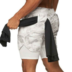 Men's Quick-Dry 2 in 1 Multi-pocket Shorts For Gym Workouts Fitness Running Sports - Fashlot 