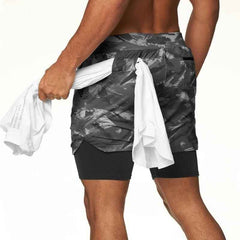 Men's Quick-Dry 2 in 1 Multi-pocket Shorts For Gym Workouts Fitness Running Sports - Fashlot 