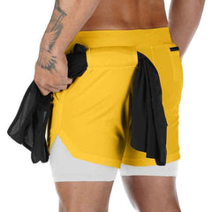 Men's Quick-Dry 2 in 1 Multi-pocket Shorts For Gym Workouts Fitness Running Sports - Fashlot 