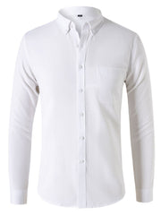 Men's Plus Size Button Down Collared Neck Shirt - Fashlot