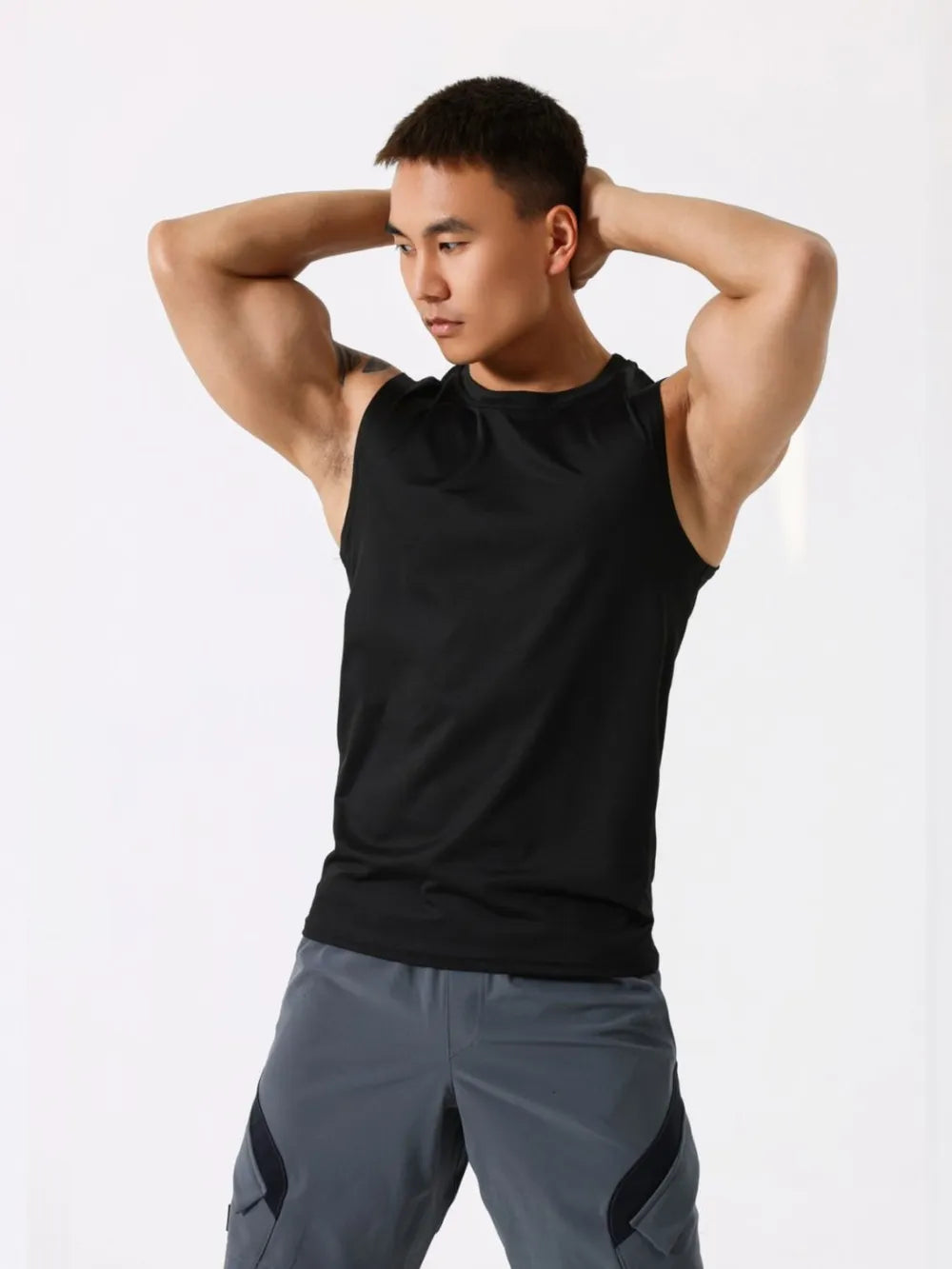 Men's Plus Size Round Neck Active Tank - Fashlot