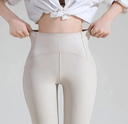 Women Autumn Winter Sexy Fleece Leather Leggings