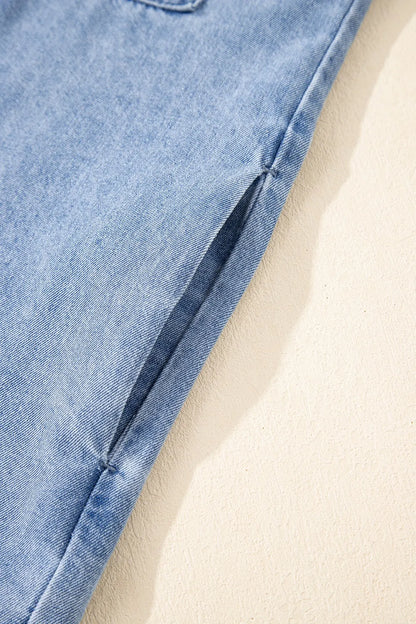 Women’s Button Down Short Sleeve Denim Dress - Classic, Clean, Effortless - Fashlot
