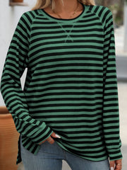 Women’s Classic Striped Long Sleeve Tee – Everyday Comfort with a Timeless Look - Fashlot
