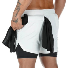 Men's Quick-Dry 2 in 1 Multi-pocket Shorts For Gym Workouts Fitness Running Sports - Fashlot 