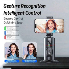 Best Portable 360° View Face Tracking Phone Holder With Remote for Hands Free Zoom Video Calls Live Streaming Home Fitness Workouts Makeup Tutorials Cooking Demos Outdoor Activities - Fashlot 