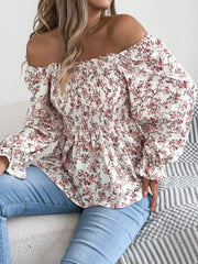 Floral Square Neck Flounce Sleeve Blouse – Feminine Style, Breezy Comfort, Everyday Elegance - Fashlot