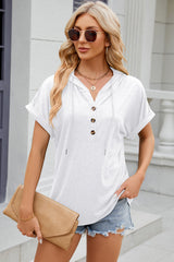Women’s Stretch Hooded Short Sleeve Tee – Sporty, Soft & Ready for On-the-Go Comfort - Fashlot