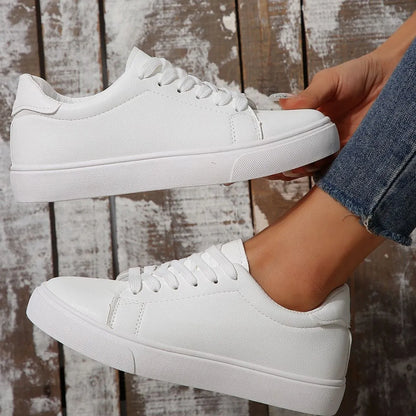 Women’s Round Toe Platform Sneakers – Elevated Comfort, Everyday Style, Easy to Wear - Fashlot