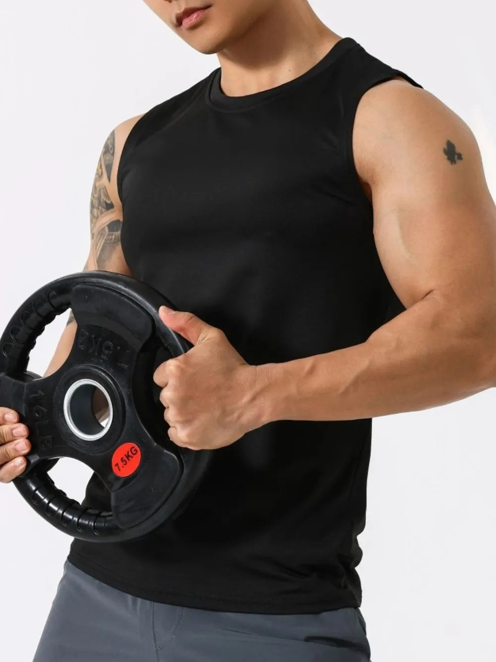 Men's Plus Size Round Neck Active Tank - Fashlot