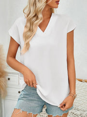 Women’s V-Neck Cap Sleeve Blouse – Light, Feminine & Easy to Style - Fashlot
