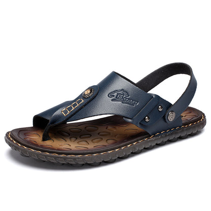 Comfy Men's Leather Open Toe Sandals - Travel-Ready, Lightweight, All-Day Comfort - Fashlot