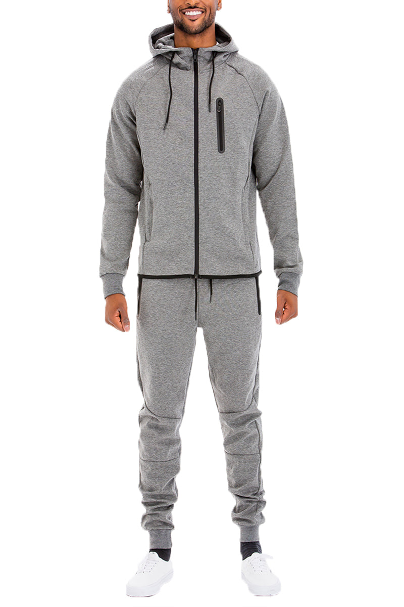 Men’s Dynamic Tech Sweat Suit – Solid, Athletic, Performance Wear - Fashlot