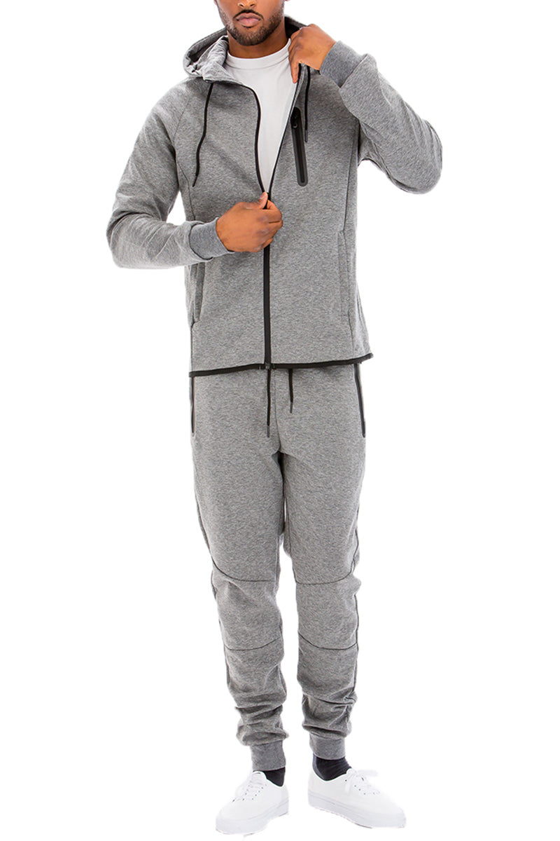 Men’s Dynamic Tech Sweat Suit – Solid, Athletic, Performance Wear - Fashlot