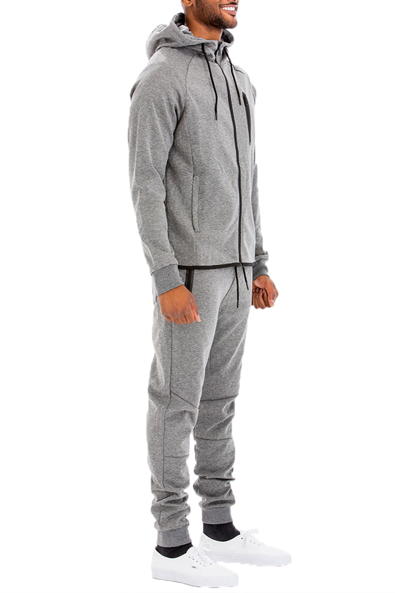 Men’s Dynamic Tech Sweat Suit – Solid, Athletic, Performance Wear - Fashlot