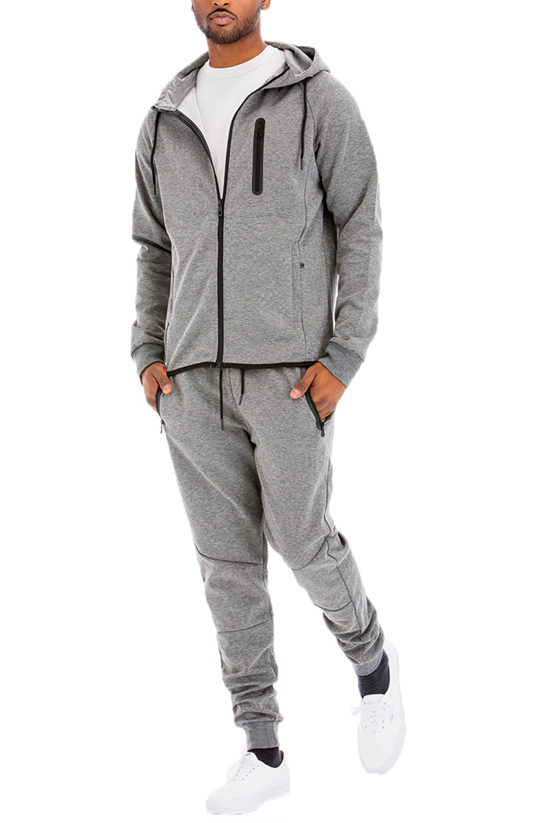 Men’s Dynamic Tech Sweat Suit – Solid, Athletic, Performance Wear - Fashlot