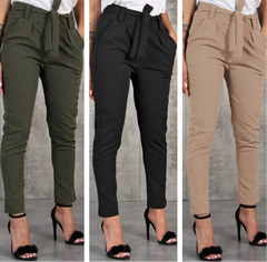 Casual Women’s Slim Fit Waist High Slight Stretch Pants For Work Travel Business Lounging Spring Summer - Fashlot 