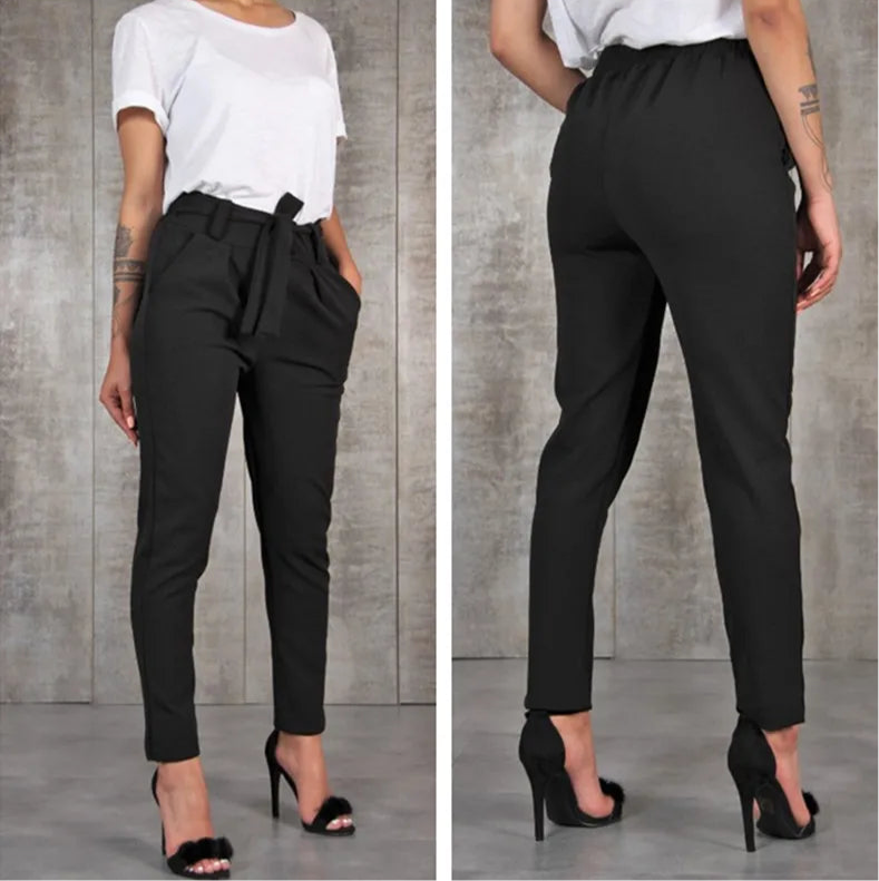 Women’s High-Waist Slim Fit Pants – Work, Travel, Business, Casual - Fashlot