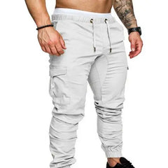 Men's Solid Color Casual Cargo Jogging Pants - Fashlot 