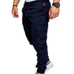 Men's Solid Color Casual Cargo Jogging Pants - Fashlot 