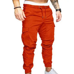 Men's Solid Color Casual Cargo Jogging Pants - Fashlot 