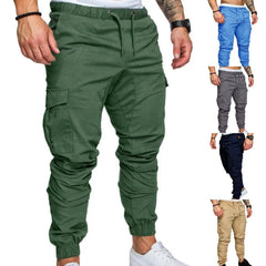 Men's Solid Color Casual Cargo Jogging Pants - Fashlot 