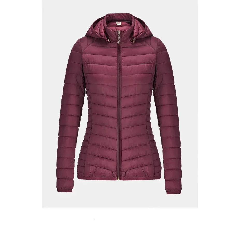 Ultra lightweight Warm Puffer Hoodie Jacket For Women - Fashlot