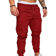 Men's Solid Color Casual Cargo Jogging Pants - Fashlot 