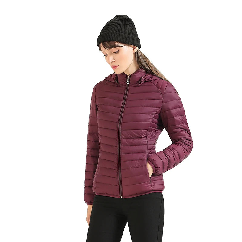 Ultra lightweight Warm Puffer Hoodie Jacket For Women - Fashlot