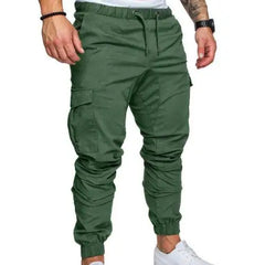 Men's Solid Color Casual Cargo Jogging Pants - Fashlot 