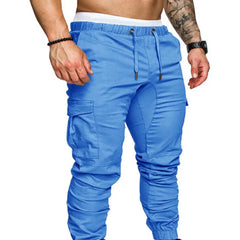 Men's Solid Color Casual Cargo Jogging Pants- Fashlot 