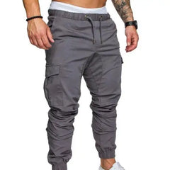 Men's Solid Color Casual Cargo Jogging Pants - Fashlot 