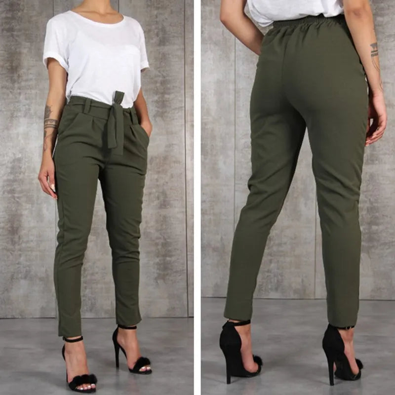 Women’s High-Waist Slim Fit Pants – Work, Travel, Business, Casual - Fashlot