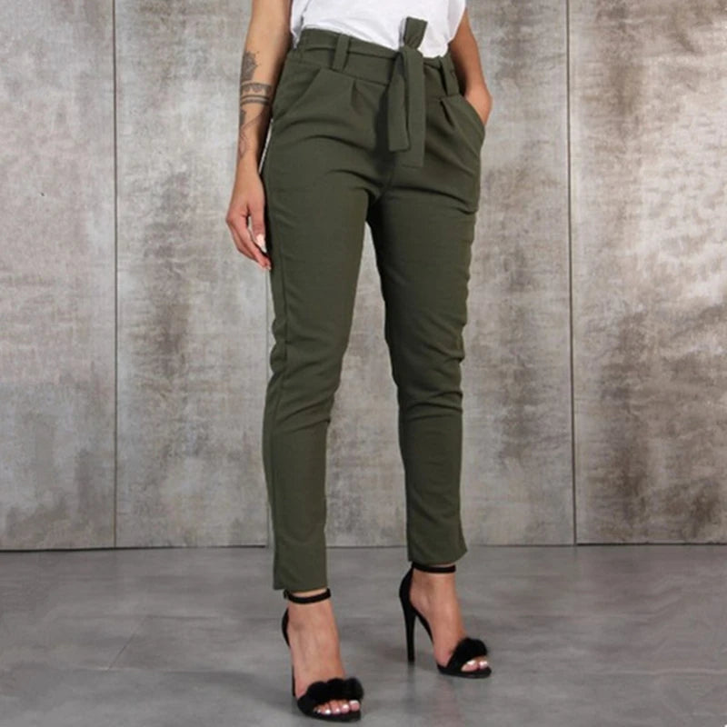 Women’s High-Waist Slim Fit Pants – Work, Travel, Business, Casual - Fashlot