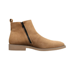 Common Cowhide Casual Warm Autumn Fall Winter Round Toe Suede Men’s Zipper Chelsea Boots