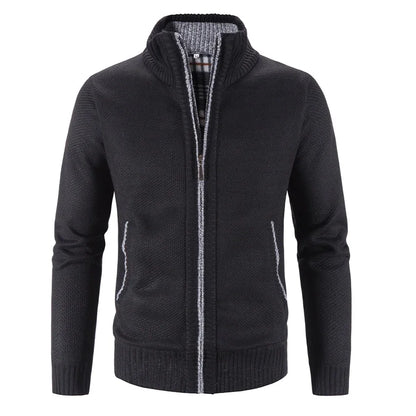 Knitted Men's Wool Slim Fit Zipper Cardigan Sweater - Fashlot