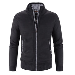 Knitted Men's Wool Slim Fit Zipper Cardigan Sweater - Fashlot