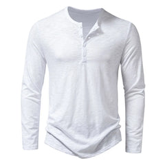 Men's Lightweight Casual Cotton Solid Color Long Sleeve Henley Shirt Work Gym Outdoor Activities Home Leisure Spring Autumn - Fashlot