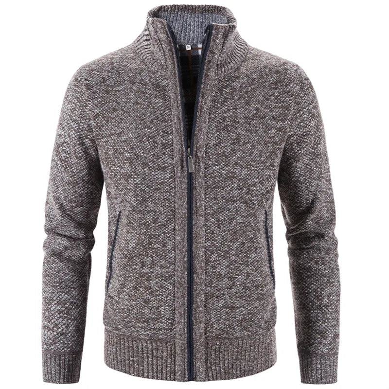 Knitted Men's Wool Slim Fit Zipper Cardigan Sweater - Fashlot