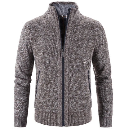 Knitted Men's Wool Slim Fit Zipper Cardigan Sweater - Fashlot