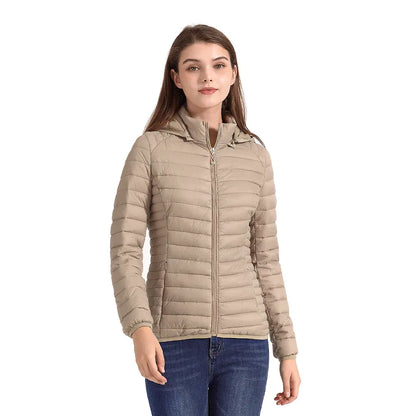 Ultra lightweight Warm Puffer Hoodie Jacket For Women - Fashlot