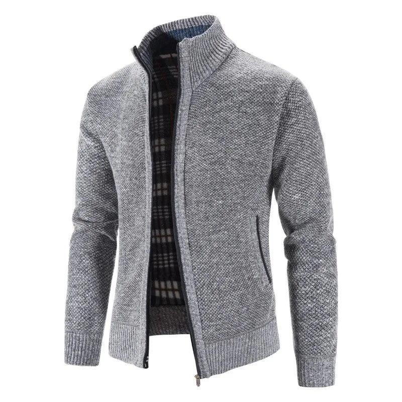 Knitted Men's Wool Slim Fit Zipper Cardigan Sweater - Fashlot