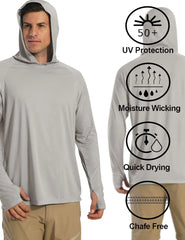 Men’s Lightweight Casual Long Sleeve Breathable UV-Proof Sun Protection Quick Dry Hoodie - Fashlot 